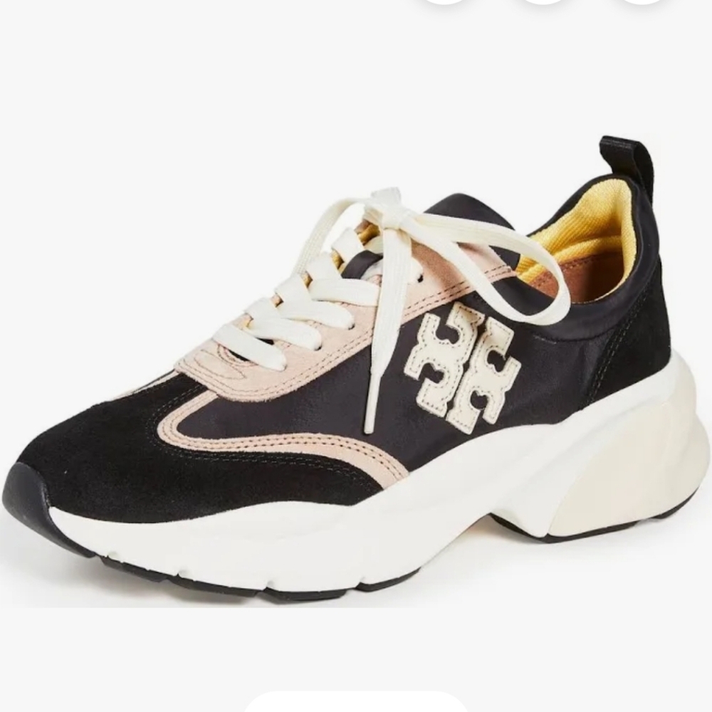Tory Burch Women's Good Luck Trainer Sneakers Black /cream.... Size 9.5